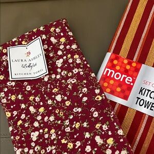 Laura Ashley Red Floral Kitchen Towel Set and more with 2